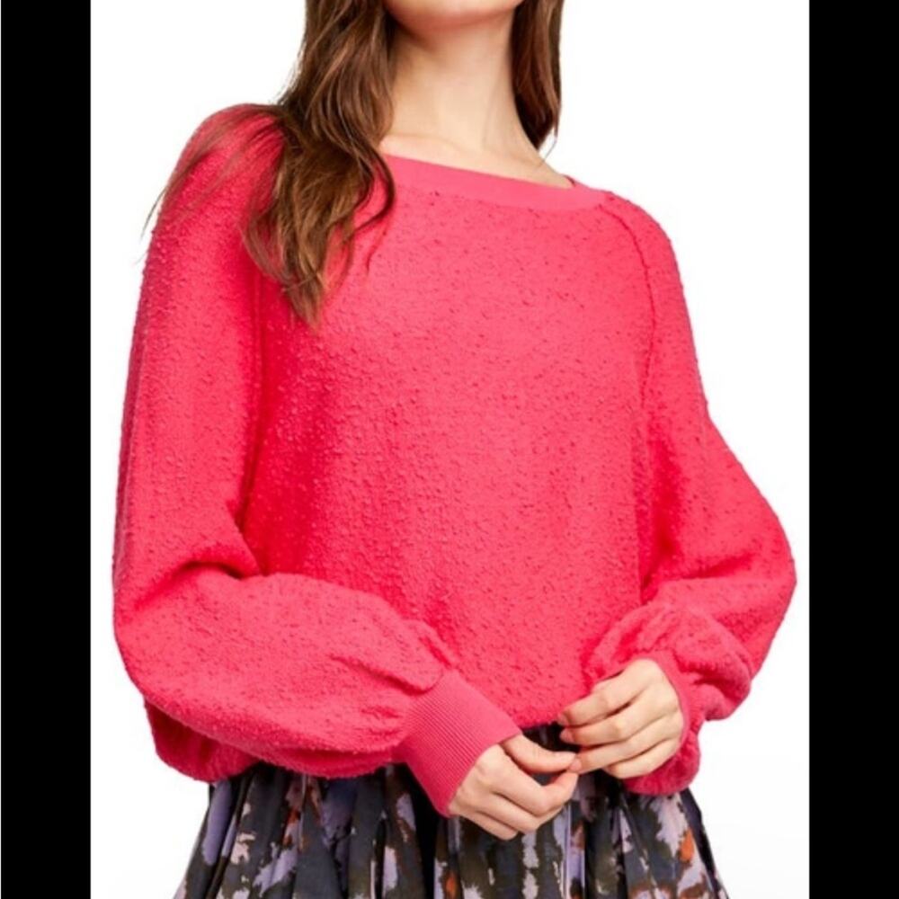Free People Found My Friend Popcorn Sweater In Rock Candy‎ Pink Womens Medium